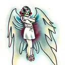 angel mom tattoo design idea