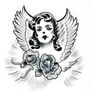 angel mom tattoo design idea