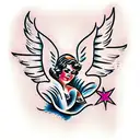 angel mom tattoo design idea