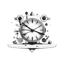 broken clock tattoo design idea