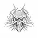 spider skull tattoo design idea