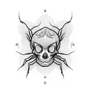 spider skull tattoo design idea