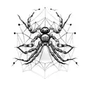 spider skull tattoo design idea