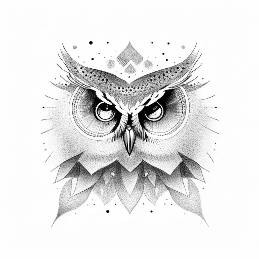Owl flying  tattoo design idea