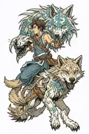maliketh and wolf tattoo design idea