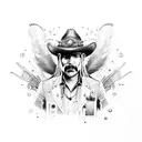 cowboy indian steam punk  tattoo design idea