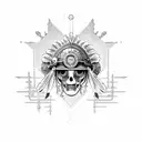 cowboy indian steam punk  tattoo design idea