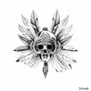 cowboy indian steam punk  tattoo design idea