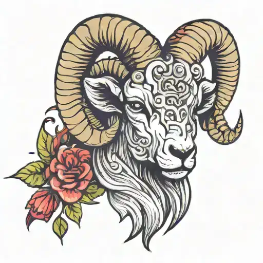 ram's head tattoo design idea