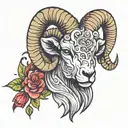 ram's head tattoo design idea