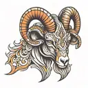 ram's head tattoo design idea