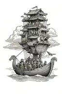 Noah's ark and David and Goliath tattoo design idea