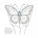 a butterfly with finger prints in middle of arm with writing say you won't let go  with small butterfly's round it  tattoo design idea