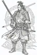 japanese samurai warrior side profile traditional tattoo design idea