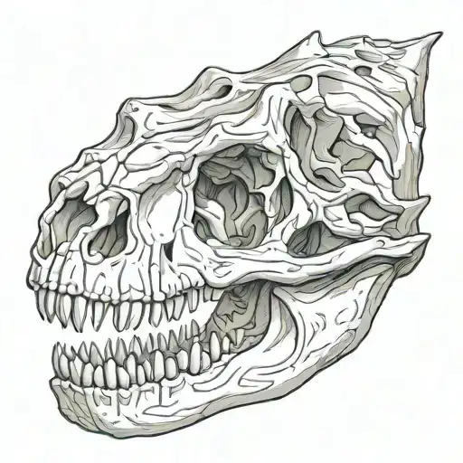 Dinosaur skull tattoo design idea