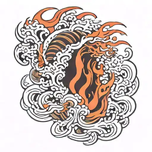 frenzied flame tattoo design idea