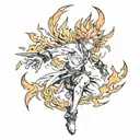 frenzied flame tattoo design idea