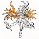 frenzied flame tattoo design idea