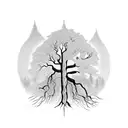 old growth tree symbolizing how the natural world is interconnected  tattoo design idea