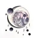 lunar eclipse tattoo design idea