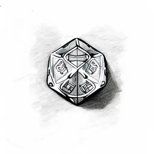 sword made of dnd dice tattoo design idea