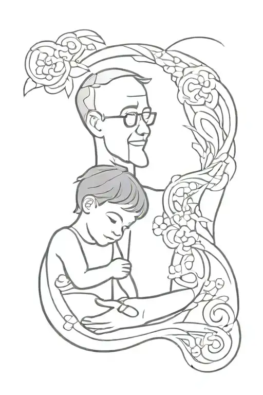 working father memorial for son  tattoo design idea