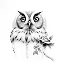 Rose, Nature, Owl tattoo design idea