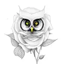 Rose, Nature, Owl tattoo design idea
