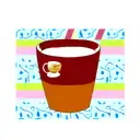 A coffee cup with 80s-themed patterns and designs tattoo design idea