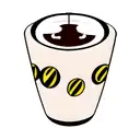 A coffee cup with 80s-themed patterns and designs tattoo design idea