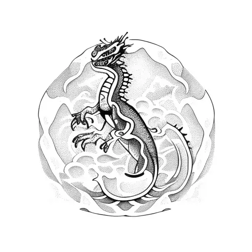 water dragon made of jade tattoo design idea