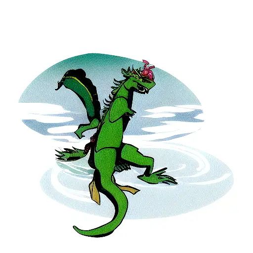 water dragon made of jade tattoo design idea