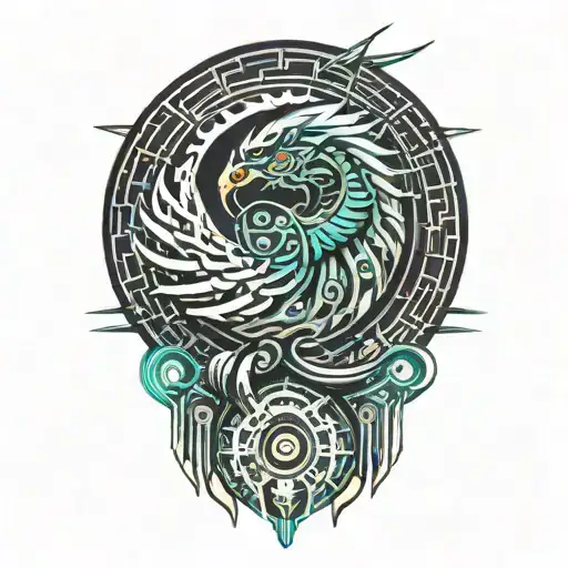 quetzal cyber tattoo design idea