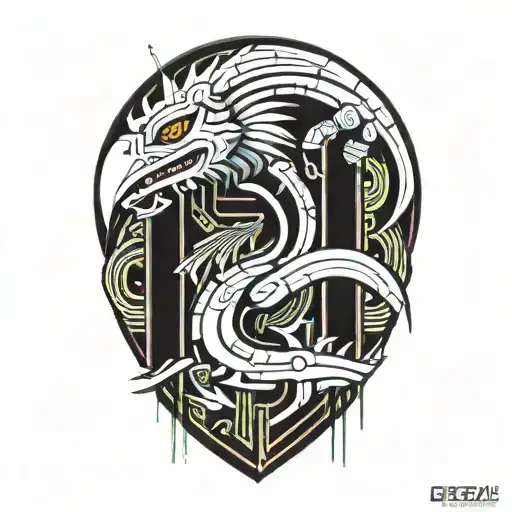 quetzal cyber tattoo design idea