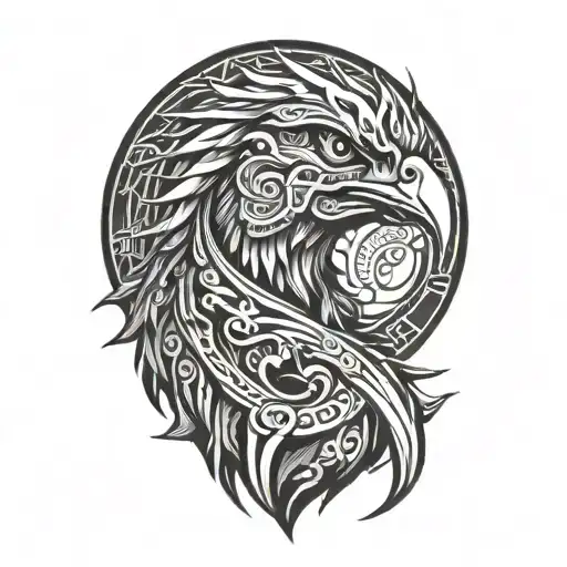 quetzal cyber tattoo design idea