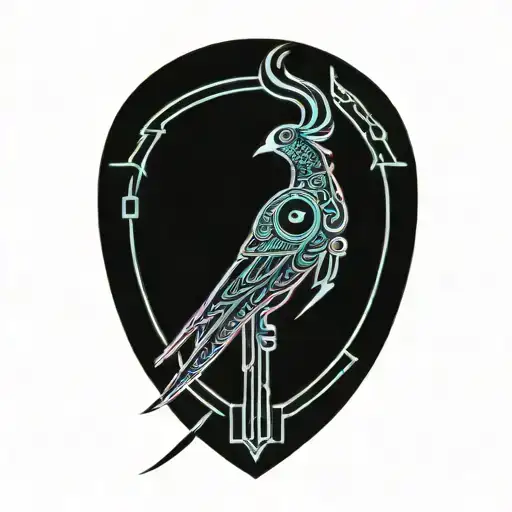 quetzal cyber tattoo design idea