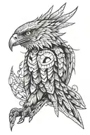 hawk cyber tattoo design idea