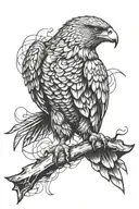 hawk cyber tattoo design idea