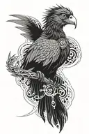 Cyberpunk Quetzal tattoo design idea