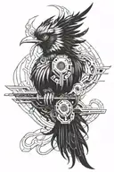 Cyberpunk Quetzal tattoo design idea