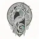 quetzal cyber tattoo design idea