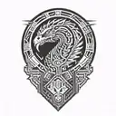 quetzal cyber tattoo design idea