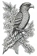 quetzal bird perched tattoo design idea