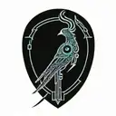 quetzal cyber tattoo design idea