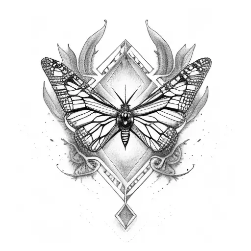 monarch butterfly, hummingbird, Phoenix tattoo design idea