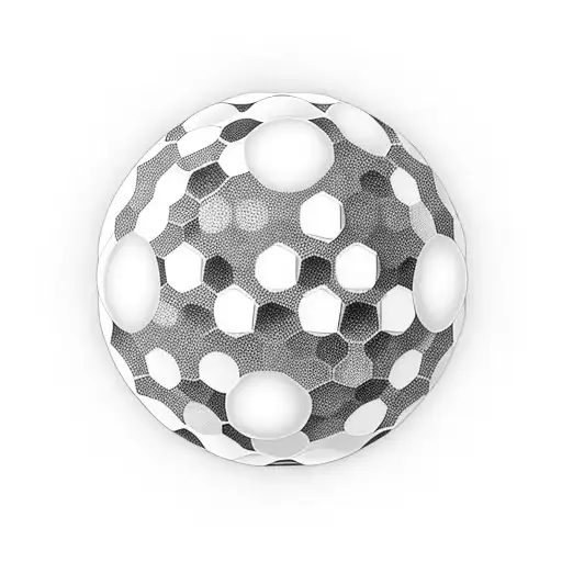 honeycomb pattern  in the shape of golfballs arm sleeve tattoo design idea