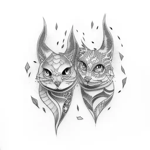 matching brother sister tattoo design idea