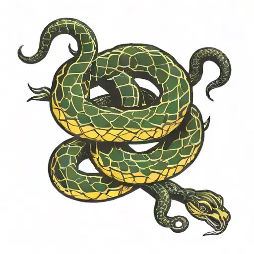 Coiled snake tattoo design idea