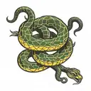 Coiled snake tattoo design idea