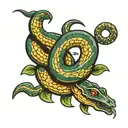 Coiled snake tattoo design idea